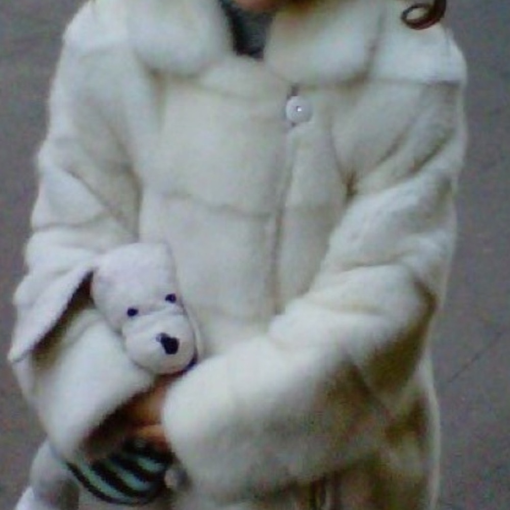 Girls white mink jacket